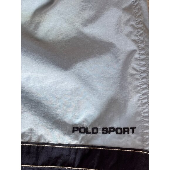 Polo‎ Sport Vintage 90's Ralph Lauren Board Swim Trunks Blue Stripe Size Medium - Picture 5 of 10